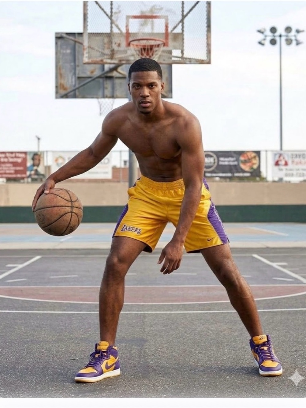 Nike Los Angeles Lakers Reversible Gold& Purple Basketball Men's Shorts sz S EUC